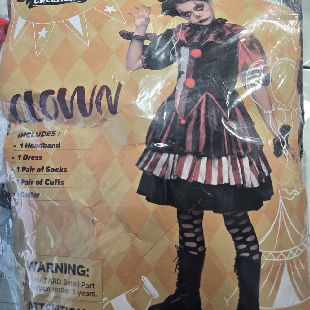 Striped Clown Costume for Kids - Red and Black